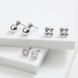 Set de 3 aros Daila Plateado ID