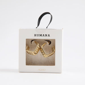 Aros Argolla Parle Dorado Acero Inoxidable Humana