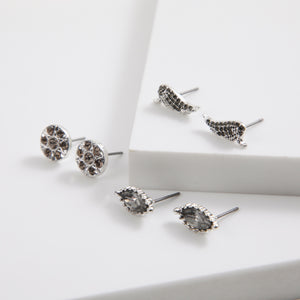 Aros Set Lila Plateado Humana