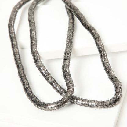 Collar Largo Snake Plateado Humana