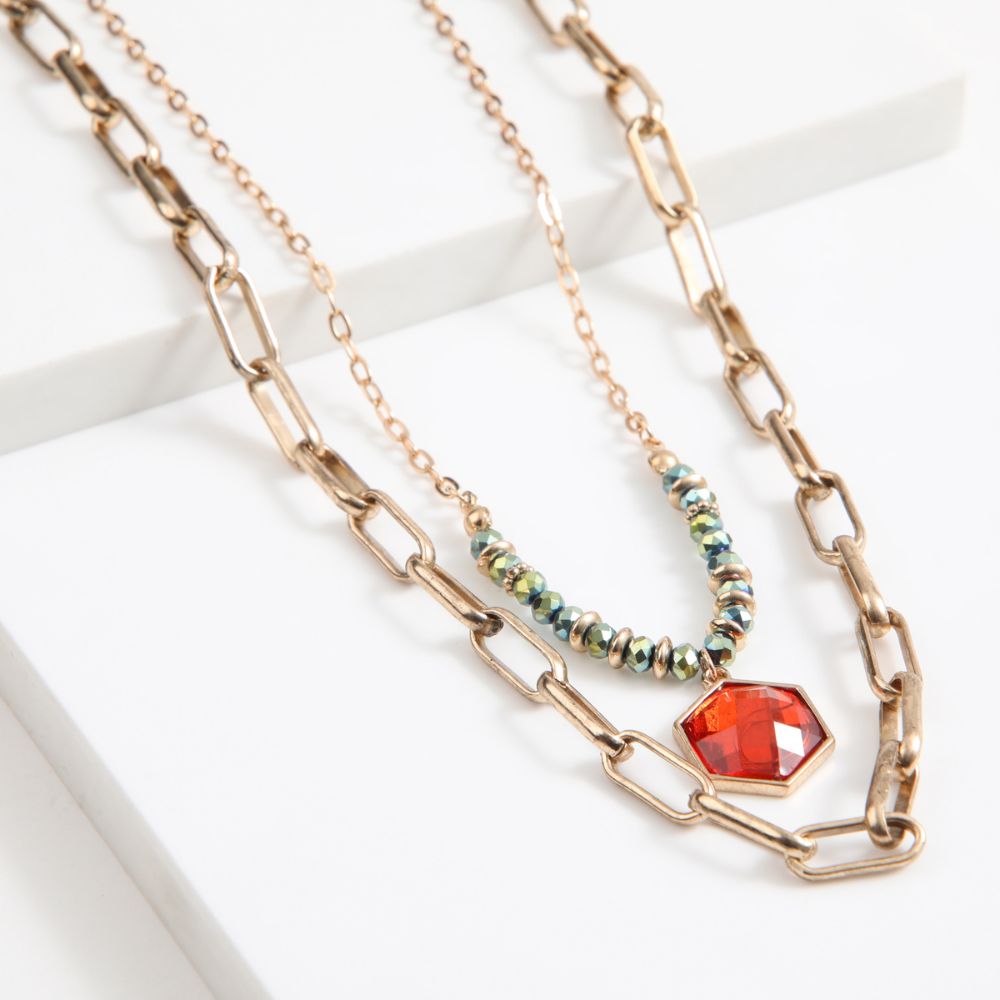 Collar Corto Sea Ruby Dorado Humana