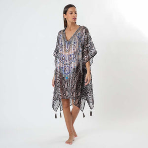 Kimono Print Negro Humana