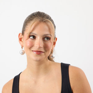 Aros Mediano Fashion Pearls 5 Blanco Humana