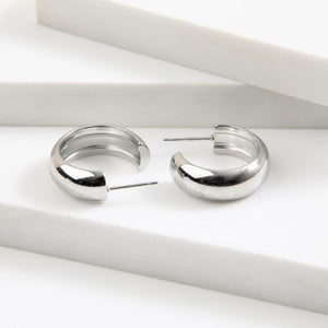 Aros Argolla Pato Plateado Acero Inoxidable Humana