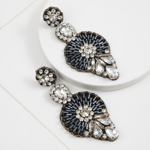 Aros Largo Brillos Azul Humana