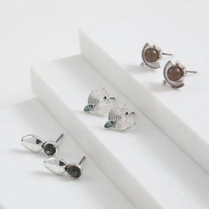 Set de 3 aros Joaqui Plateado ID