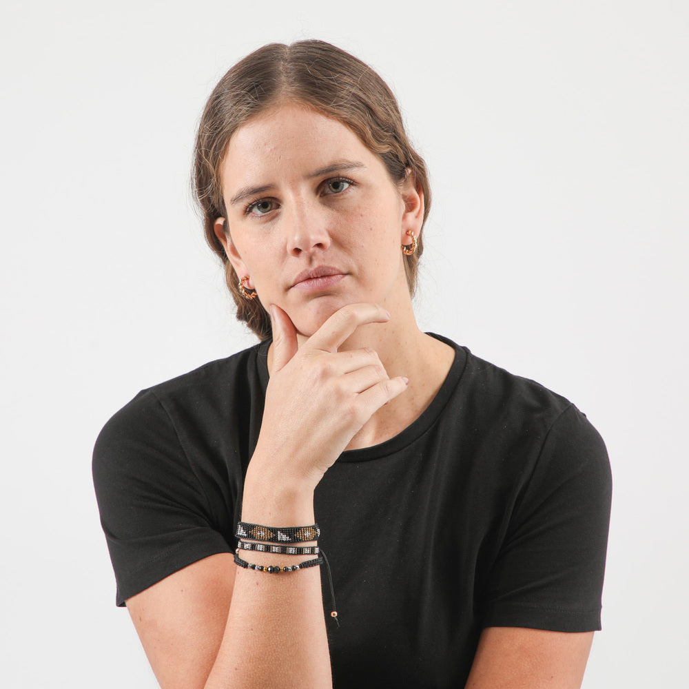 Set Pulseras Mieres Negra Humana