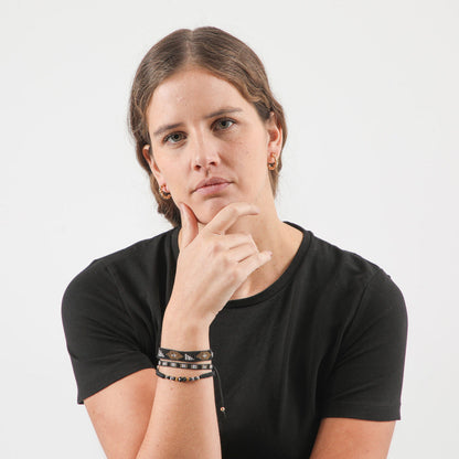 Set Pulseras Mieres Negra Humana