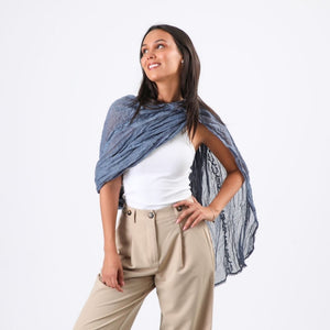 Pañuelo Liso Lea Encaje Azul Tatienne