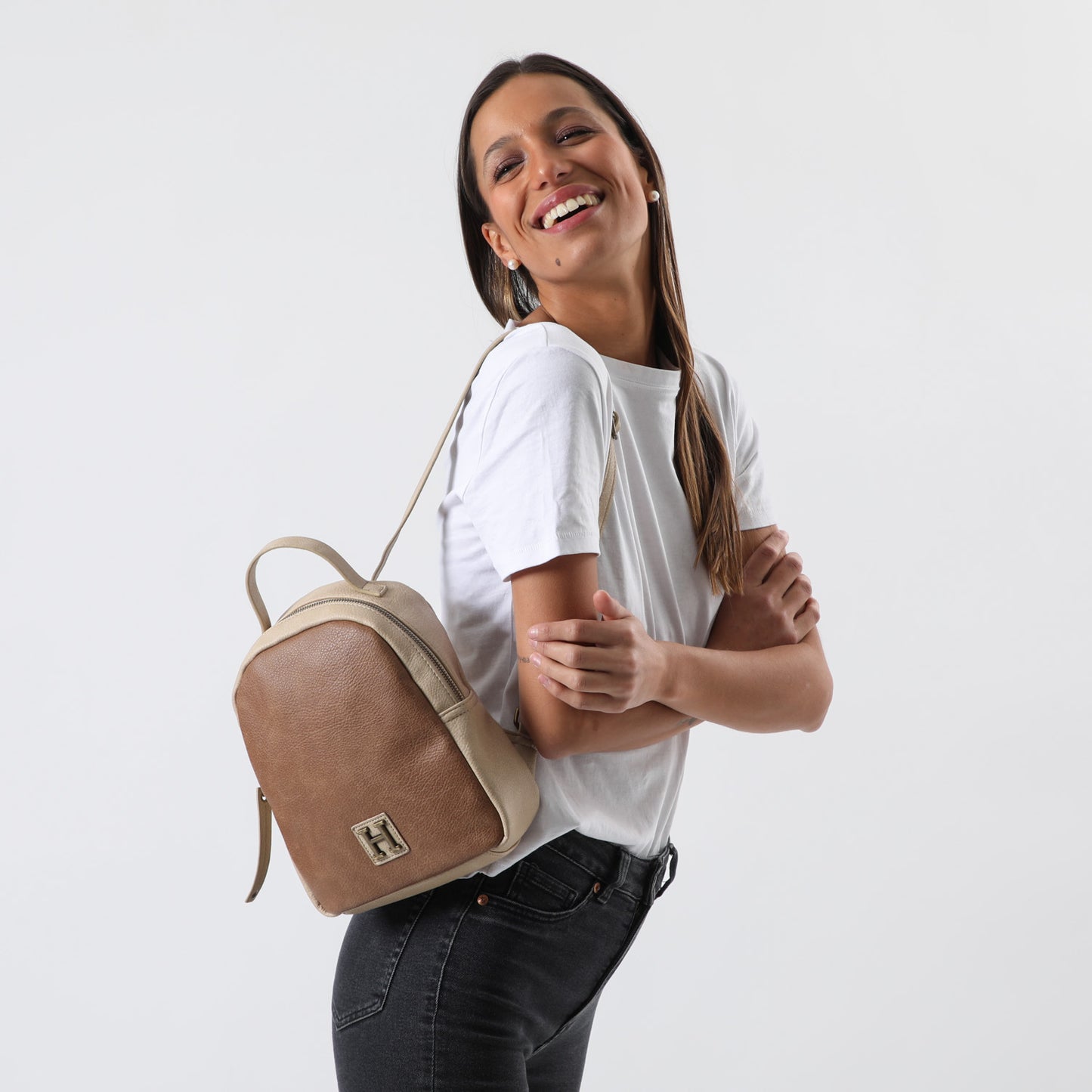 Mochila Studs Beige