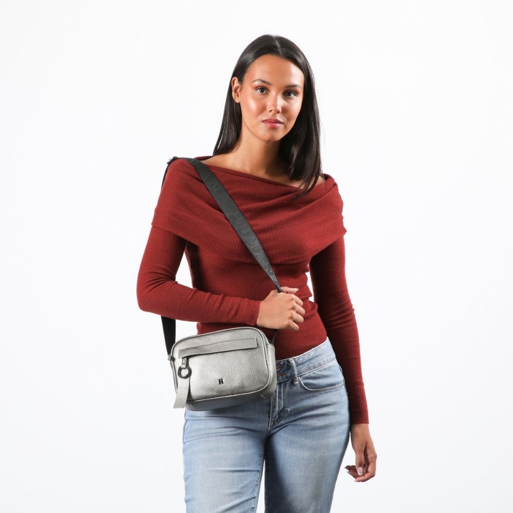 Cartera Cruzada Brenda Plateado Humana