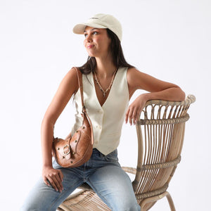 Cartera Hombro Ecocuero Candy Camel Humana