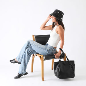 Cartera Tote Beren Ecocuero Negro Humana