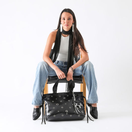 Cartera Tote Ecocuero Casey Negro Humana