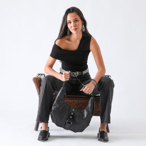 Cartera Hombro Cissy Ecocuero Negro Humana