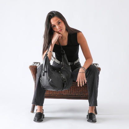 Cartera Hombro Cissy Ecocuero Negro Humana