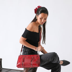 Cartera Bandolera Ecocuero Ceci Rojo Humana