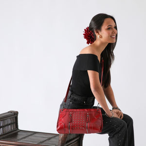 Cartera Bandolera Ecocuero Ceci Rojo Humana