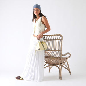 Cartera Bandolera Caty Ecocuero Amarillo Humana