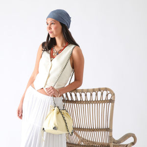 Cartera Bandolera Caty Ecocuero Amarillo Humana