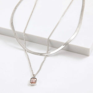 Collar Corto Talia Plateado I-D