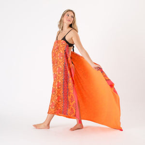 Toalla Reversible Floral Naranjo Tatienne