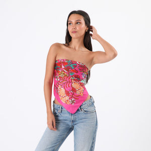 Maxi Bandana Luca Flores Rosada Humana