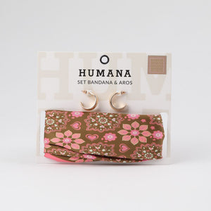 Bandana Set Aros Owen Rosado Humana