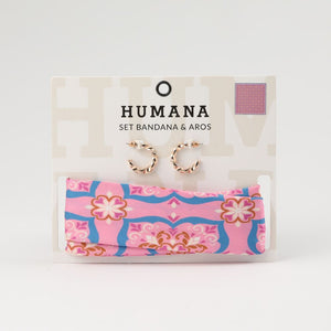 Bandana Set Aros Frany Rosado Humana