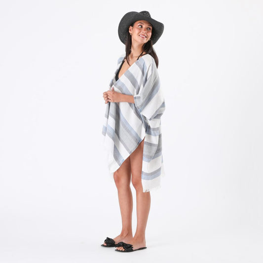 Kimono Dessert Lineas Azul Humana