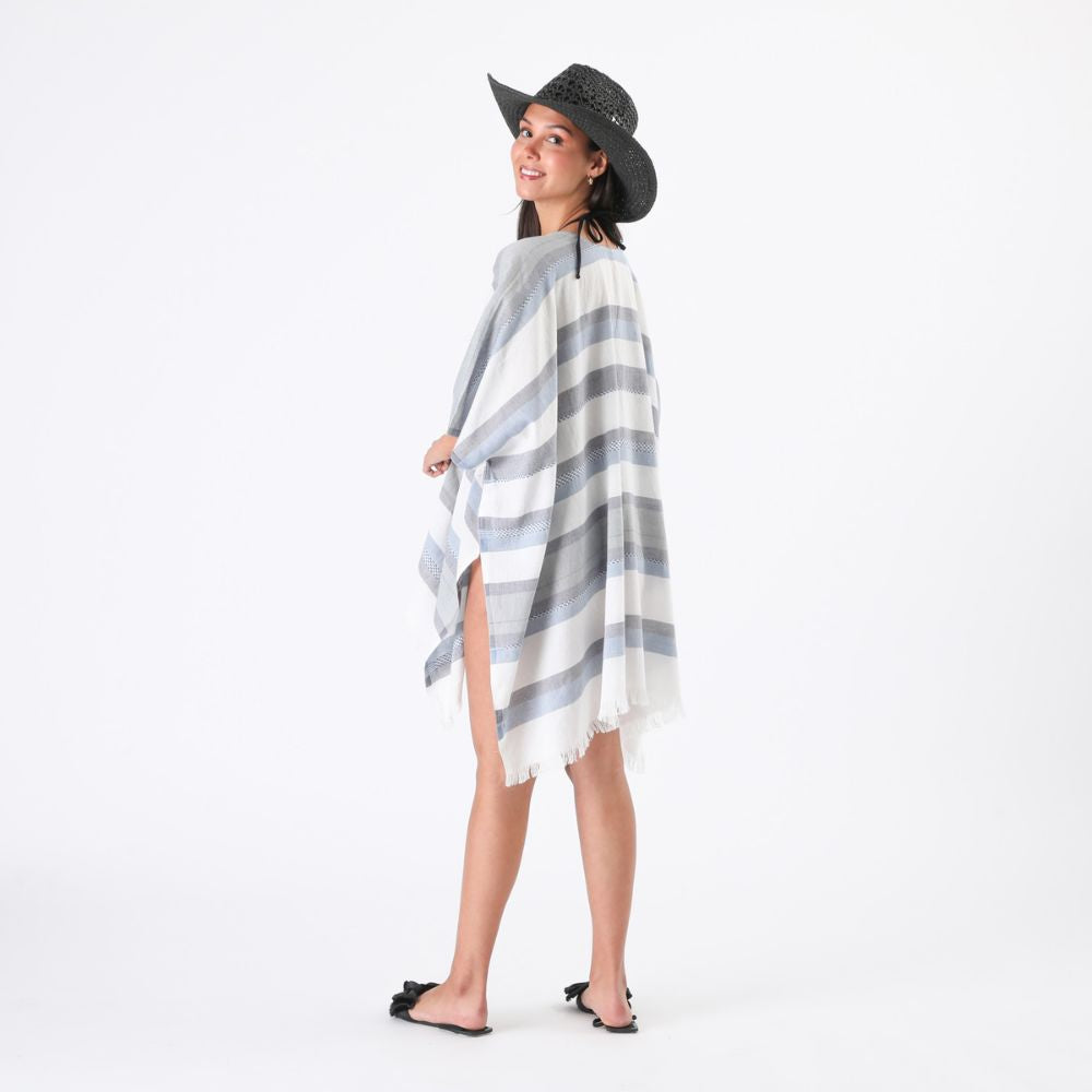 Kimono Dessert Lineas Azul Humana