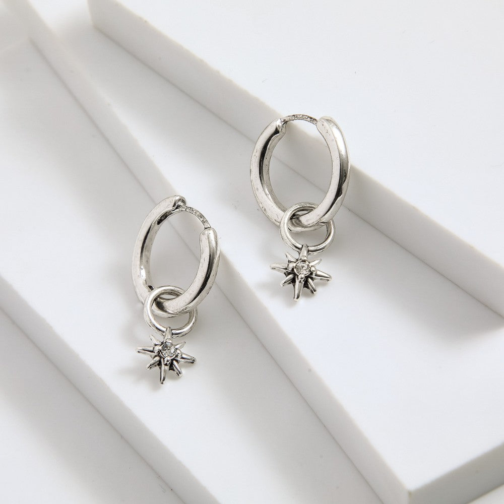 Aros Argollas Olga Plateado I-D