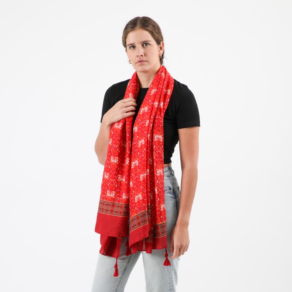 Pañuelo Estampado Brigitte Rojo Tatienne