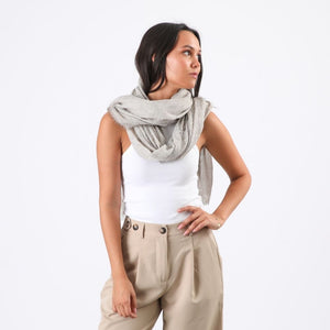 Pañuelo Liso Ema Fleco Beige Tatienne