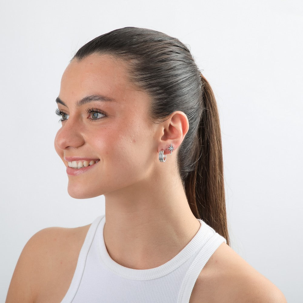 Set De Aros Irene Plateado I-D
