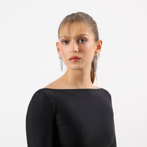 Aros Largo Mia Plateado Humana