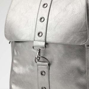 Mochila Amur Ecocuero plateado Tatienne