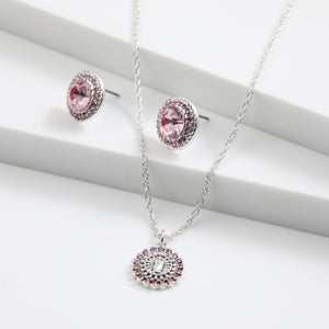 Set de aros y collar Didi Plateado ID