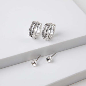 Set Aros Solano Plateados Humana