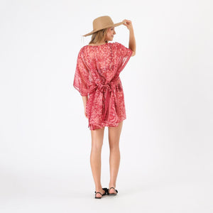 Kimono Rin Estampado animal burdeo Tatienne