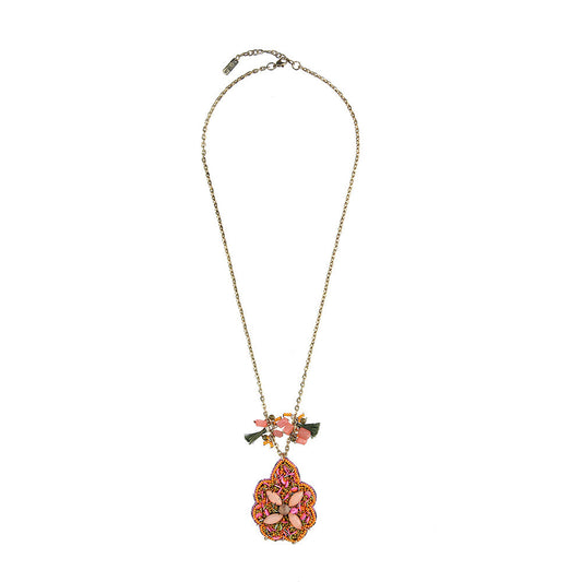 Collar Largo Hortensia Naranjo Humana