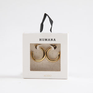 Aros Argolla Pen Dorado Acero Inoxidable Humana