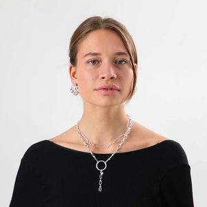 Collar Largo Eleonor Plateado Tatienne