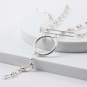 Collar Largo Eleonor Plateado Tatienne