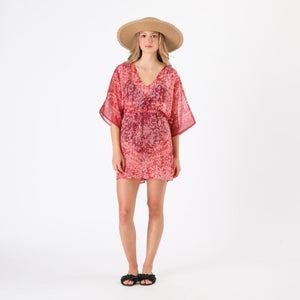 Kimono Rin Estampado animal burdeo Tatienne