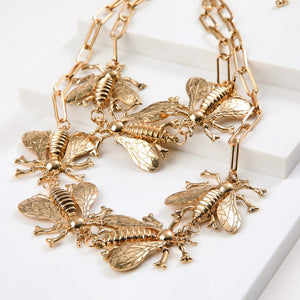 Collar Corto Bee Dorado Humana
