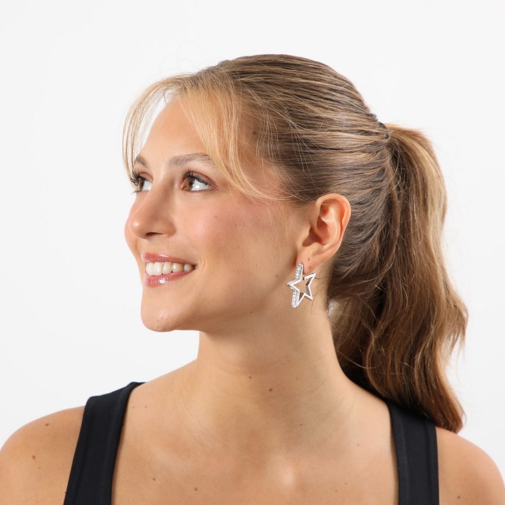 Aros Argolla Plateado Black Night Humana