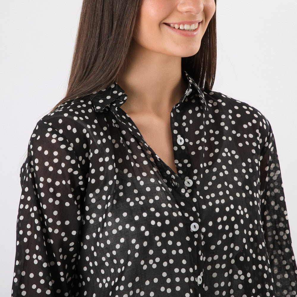 Kimono Dots Negro Humana