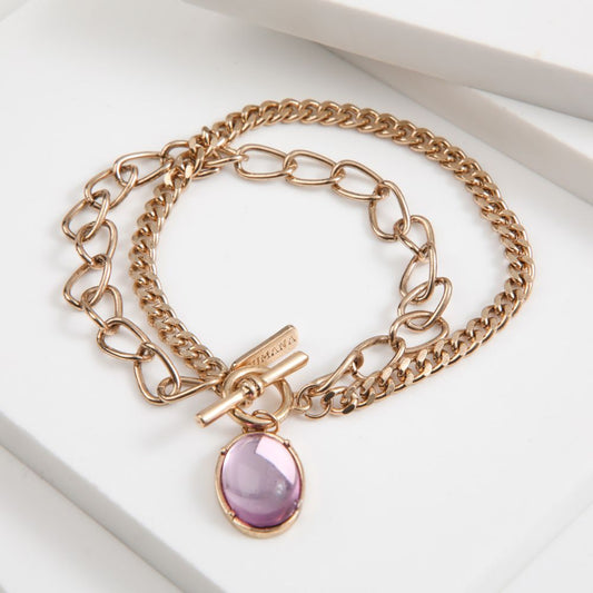 Pulsera Blanda Viol Dorado Humana