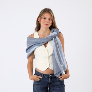 Pañuelo Liso Hans Franjas Azul Humana